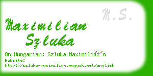 maximilian szluka business card